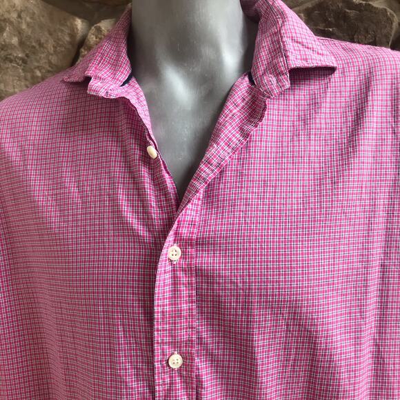 Polo Ralph Lauren Pink Checkered Button Down Long Sleeve Shirt Men's Size XXL - Picture 2 of 6